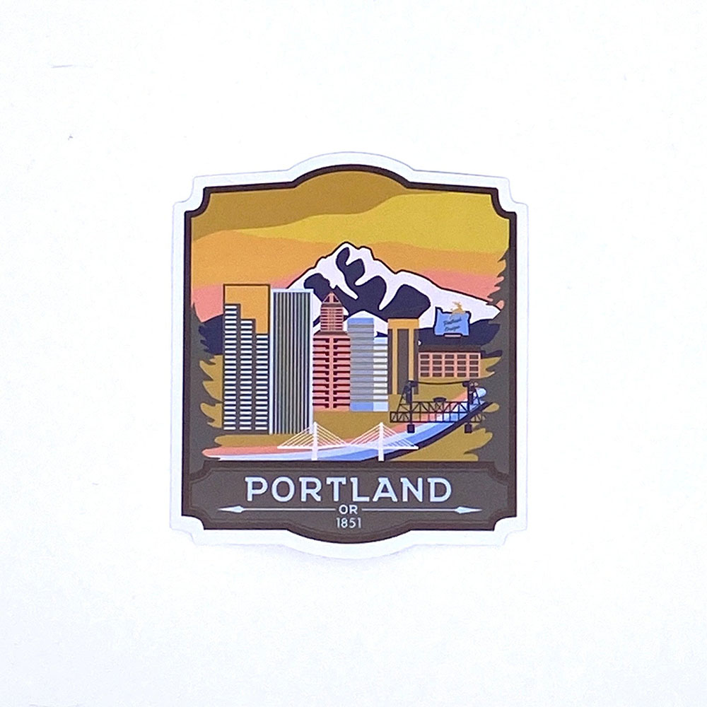 Landmarks Unlimited, Oregon, Natural Wonders, 4", Sticker, Portland